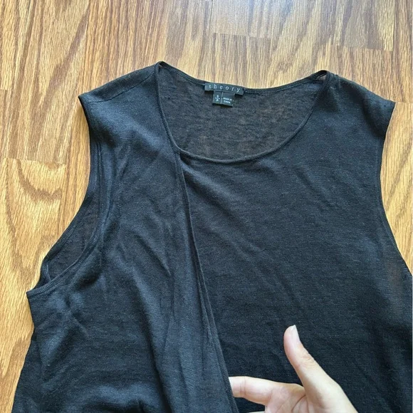 Women’s Theory Black Sheer Sleeveless Top/Blouse. Sz Small - Picture 3 of 8